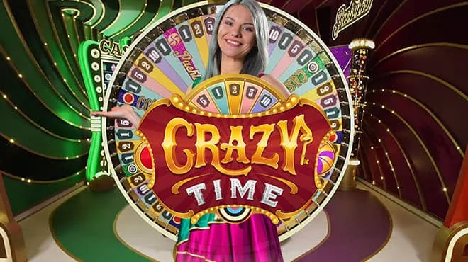 Ficha de Crazy Time en el lobby de casino en vivo del operador.